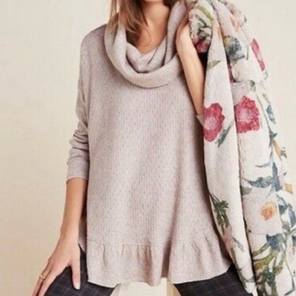 Anthropologie Maeve Women’s Addie Ruffle Hem Sweater Size Small